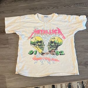 Free People “Dirty White” Metallica Tee XS